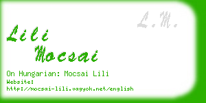 lili mocsai business card